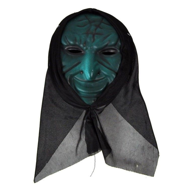 Halloween Hekse Maske Grøn