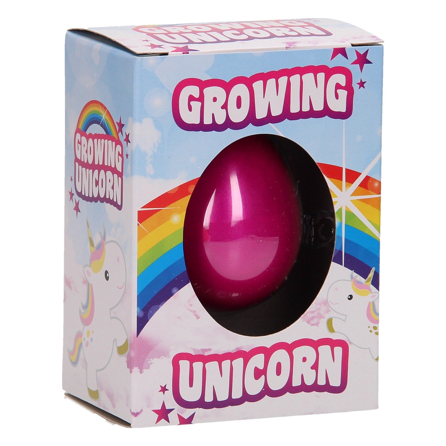 Unicorn Vækst Æg Shiny Pink 6 cm